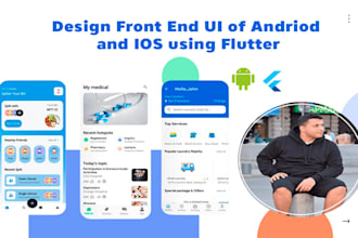 design front end ui in flutter for android and ios app