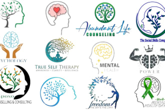 create unique mental health wellness logo for you
