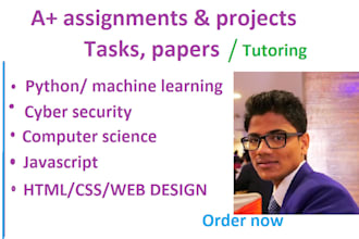 computer science, python, cyber security, javascript, html, web design tasks