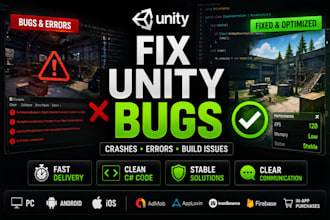 fix unity bugs, crashes and errors in your game