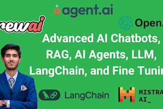 build advanced ai chatbots, rag llms, ai agents with langchain