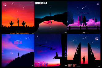 retro vintage chill lofi abstract album or single cover art