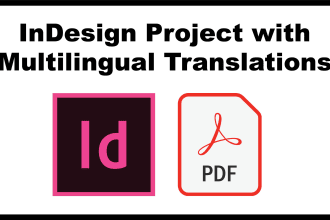 do indesign project with multilingual translations