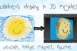 3d model stl from your childs drawing