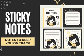 design printable cute unique sticky notes, planners for you