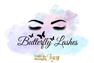 do watercolor feminine signature beauty, cosmetics, hair, nails, eyelashes logo