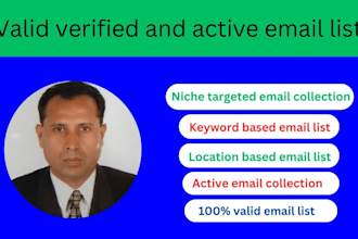 create niche targeted valid, verified and active email list