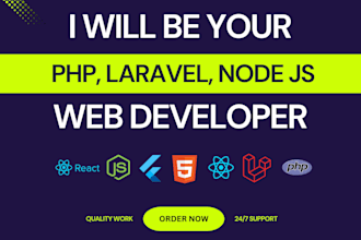 be full stack web developer php laravel software developer react node