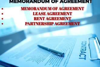 be your lawyer for memorandum of understanding, agreement