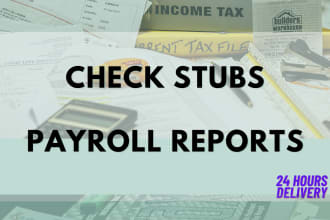 create check stubs document and payroll reports