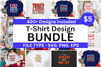 provide trendy, bulk t shirt design bundle
