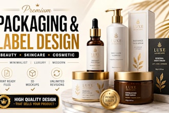 design peptide sarms supplement, vial, spray cosmetic packaging and label design