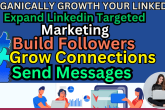 do linkedin marketing to grow targeted connections and send message as manager