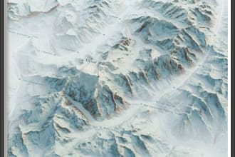 design 3d isometric terrain ski trail map