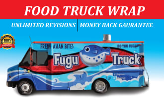 design amazing food truck wrap, car wrap, van wrap design