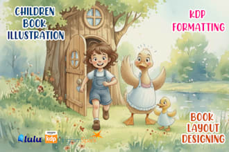 draw children story book illustration amazon kdp book cover