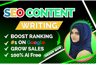 write professional SEO optimized articles, blog posts, or website content