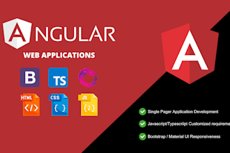 build frontend angular web application using material bootstrap HTML CSS jquery