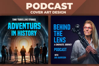 design proessional podcast cover art or thumbnail