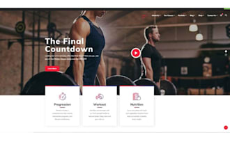 create an appealing gym exercise sports, and workout website