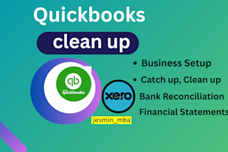 do bookkeeping, setup, clean up  in quickbooks online,  xero