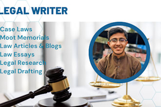 assist in law articles, blogs, legal research, case laws, moot memorials