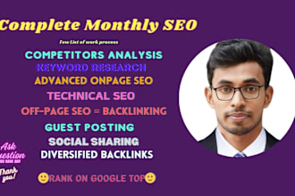 do complete monthly seo services for google rank your website