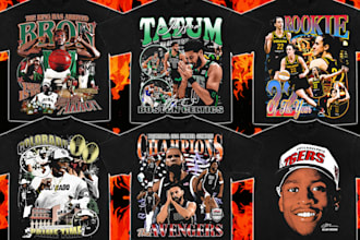 design a dope 90s vintage bootleg tshirt, rap, sport tee