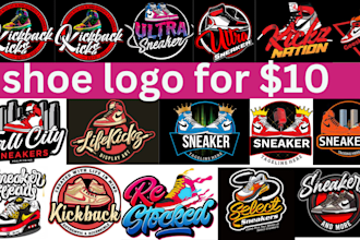 design footwear shoe vector logo for your shoe brand, sneaker store or business