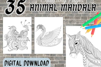 create animal mandala coloring pages for kids and adults