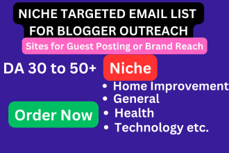 provide a niche targeted email list for blogger outreach