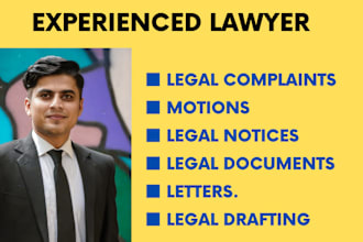 draft legal complaints, motions, appeals, documents, memos, notices and lawsuit
