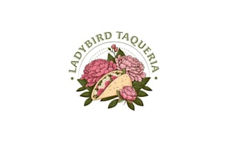 modern taco restaurant flowers bright fun logo