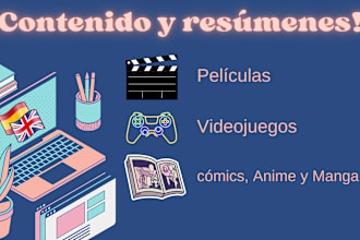 write about games, movies, anime, comics and entertainment