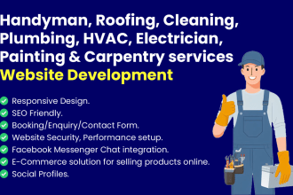 build handyman, roofing, cleaning, plumbing, hvac or electrician website