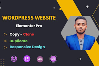 design wordpress copy clone website using elementor pro