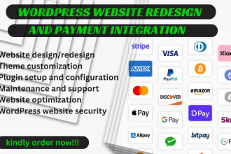 do wordpress website redesign and payment integration