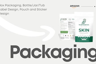 do amazon product packaging, box packaging, premium packaging and label design