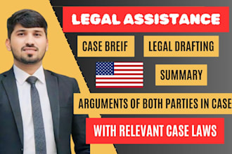 form case briefs, arguments of case parties and legal drafting in USA