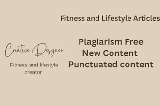do articles about fitness and lifestyle