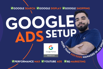 setup google ads campaigns, search, display, shopping, performance max