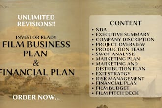 write effective film business plan with financial projection