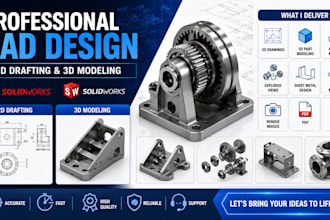 do 3d modelling, 2d technical drawings, cad simulations