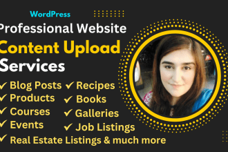 do wordpress data entry copy paste content upload blogs products events courses