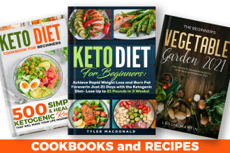 design a professional cookbook kindle cover and ebook