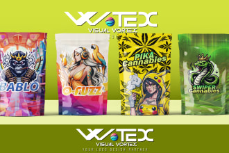 design amazon product pouch packaging, food packaging, food logo