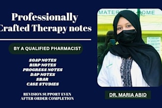 professionally write therapy notes, soap notes, case studies