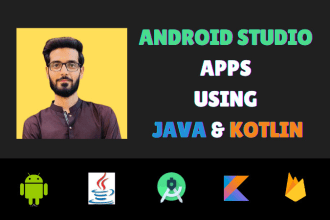 develop android studio kotlin, java app with firebase