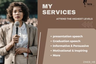 write a persuasive, motivational, informative, and inspiring speech