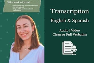 transcribe spanish and english audio or video